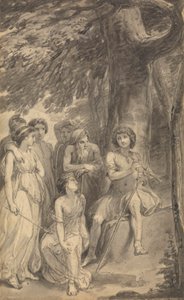 Een van zes illustraties bij Fenelons "De avonturen van Telemachus, zoon van Odysseus" door Thomas Stothard