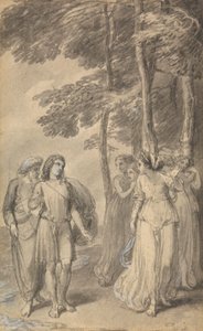 Een van Zes Illustraties bij Fenelons "De Avonturen van Telemachus zoon van Odysseus" door Thomas Stothard