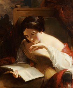 Portret van een meisje dat leest