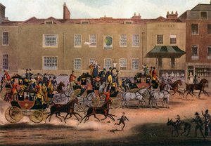 North Country Mails bij de Peacock, Islington, 1823