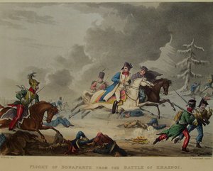 De vlucht van Bonaparte van de Slag bij Krasnoi, 1815 door Thomas Sutherland