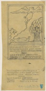 Overlijdensbericht voor een mopshond door Thomas Theodor Heine