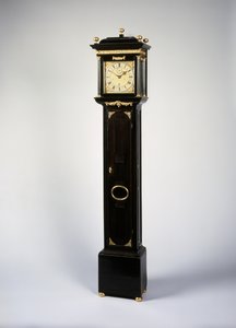 Charles II Romeinse slagwerk maand-gang staande klok door Thomas Tompion
