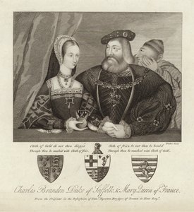 Charles Brandon Hertog van Suffolk en Mary Koningin van Frankrijk door Thomas Trotter