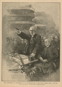 Aartsbisschop van Canterbury bij de demonstratie in de Royal Albert Hall door Thomas Walter Wilson