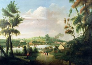 Een direct noordelijk algemeen uitzicht op Sydney Cove, 1794