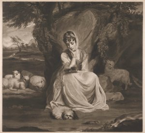 Mevrouw Frances Ann Crewe als St. Genevieve door Thomas Watson