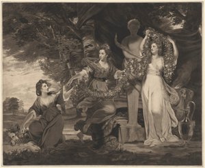 Een offer aan Hymen (Drie dochters van Sir William Montgomery) door Thomas Watson after Sir Joshua Reynolds