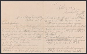 Brief van Thomas Womack aan Julia Womack met envelop, 7 april 1915 door Thomas Womack