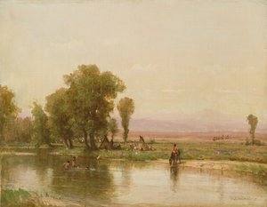 Kamp aan de Platte River, 1865 door Thomas Worthington Whittredge