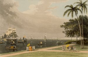 Uitzicht op Calcutta vanaf de Garden Reach, 1810