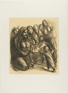 Voor de dochters van soldaten gesneuveld op het ereveld, plaat dertien uit Actualités door Théophile Alexandre Pierre Steinlen