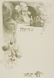 Menu Henriot door Théophile Alexandre Pierre Steinlen