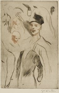 Plaat met schetsen, nr. 2 door Théophile Alexandre Pierre Steinlen