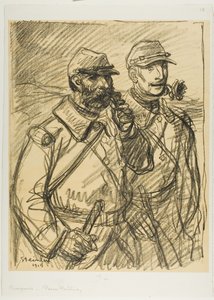 Twee soldaten door Théophile Alexandre Pierre Steinlen