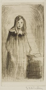 Jong Meisje Bevindend door Théophile Alexandre Pierre Steinlen