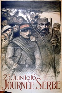25 juni 1916 - Servië Dag, Franse Eerste Wereldoorlog poster, 1916