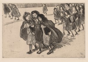 Van school komen door Théophile Alexandre Steinlen