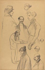 Figuurstudies (verso) door Théophile Alexandre Steinlen