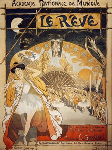 Poster voor Le Reve, ballet door Alfred-Edouard Blau en Joseph Hansen, muziek door Leon Gastinel, Academie Nationale de Musique, Parijs, uitgegeven door Hartmann, Parijs