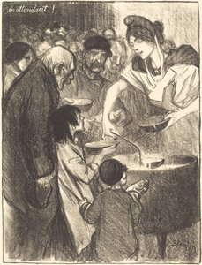 Wachten (En attendant) door Théophile Alexandre Steinlen