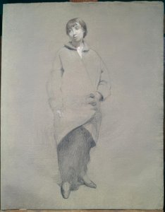 Jonge vrouw in jas door Théophile Alexandre Steinlen