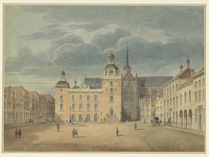 Stadhuis en kerk te Goes (Zeeland)
