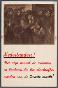 Bekendmaking aan de Nederlanders dat vrouwen en kinderen in het bijzonder het slachtoffer worden van de zwarte markt door Theophile Steinlen