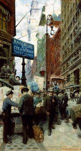 Krantverkoper op Broadway door Thornton Oakley