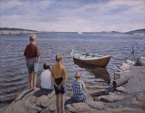 Kinderen aan de kade door Thorvald Torgersen