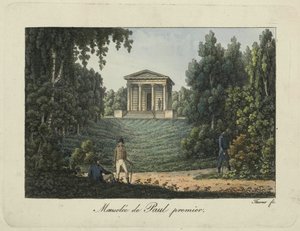 De tempel van Paul I of het mausoleum van Paul I in het park van Pavlovsk