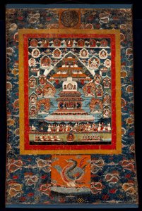 Herdenkings Thangka voor Bhimaratha Rite, 1850-75 door Tibetan School