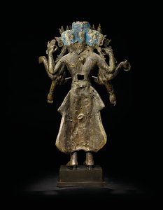 Ekadashalokeshvara-beeld door Tibetan School