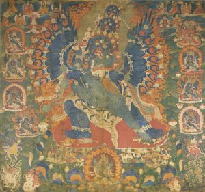 Thangka die Mahottara Heruka afbeeldt