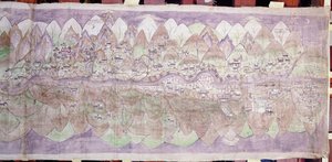 Het maaneinde van de Tsari rongkor (beschilderd doek)