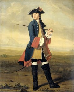Portret van Ludolf Backhuysen II, Schilder, in het Uniform van de Dragonders