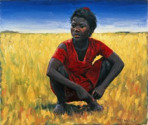 Meisje in Rood, 1992 door Tilly Willis