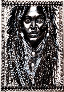 Portret met Afrikaanse dreadlocks door Tim Hoinkis