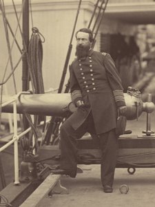[Admiral David Dixon Porter op het dek van zijn vlaggenschip de "Malver" na de overwinning bij Ft. Fisher, North Carolina].
