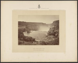 Snake River Cañon, Idaho, Uitzicht van boven Shoshone watervallen door Timothy H. OSullivan