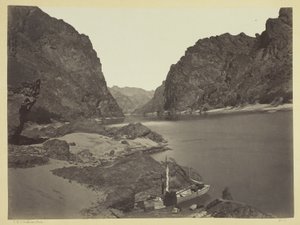 Black Cañon, Colorado-rivier, bovenaanzicht vanuit kamp 7