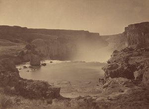 Shoshone watervallen, Snake rivier, Idaho,1874 (foto) door Timothy O