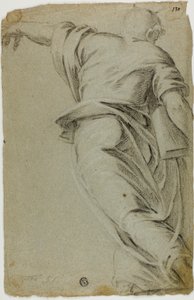 Mozes die naar Links Stapt en met de Linkerhand Wijst door Tintoretto