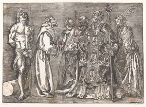 Zes staande heiligen door Titiaan