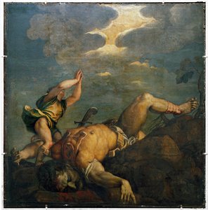 David en Goliath. Fresco ... (fresco)