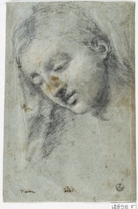 Hoofd van een Vrouw door Titian (c.1488 1576)