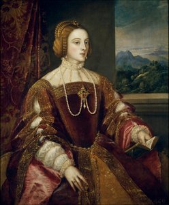 Portret van keizerin Isabella van Portugal (1503-1539). Schilderij door Tiziano Vecellio, bekend als Titiaan (1485-1576) 1548. Madrid, Prado Museum door Tiziano Vecelli