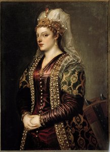 Portret van de koningin van Cyprus Caterina Cornaro, als Sint Catharina van Alexandrië door Tiziano Vecelli
