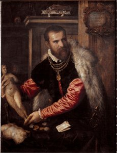 Portret van de antiquair en verzamelaar Jacopo Strada door Tiziano Vecelli