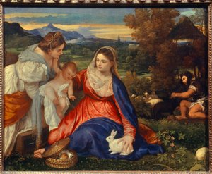 De Maagd en Kind met Sint-Catharina of de Maagd met het Konijn (detail)